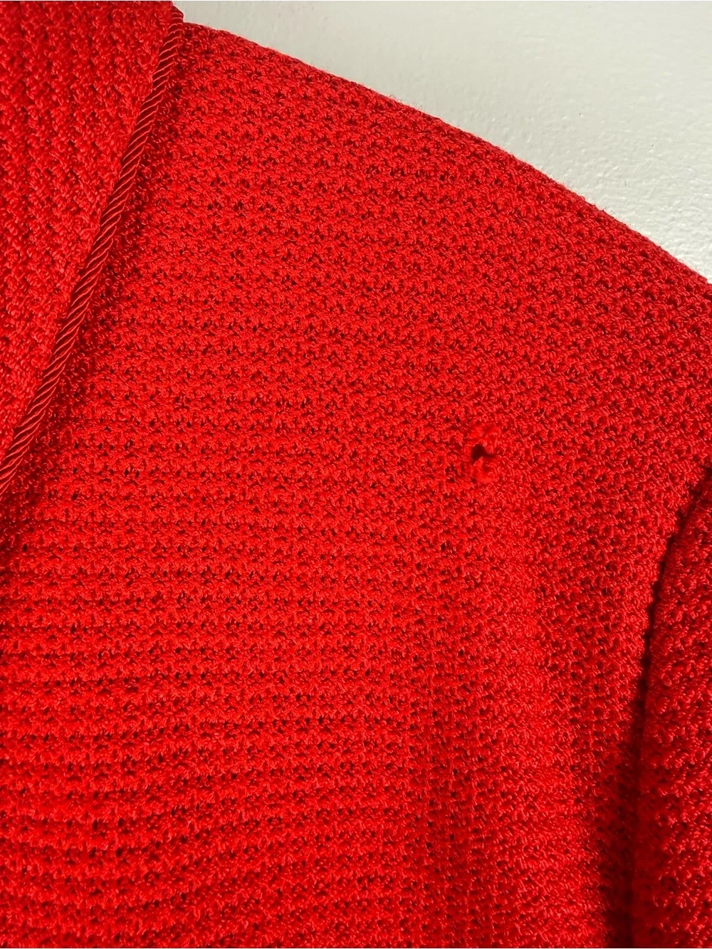 St. John Collection Women’s Long Sleeve Red Knit Zip Up Jacket Blazer SZ 14